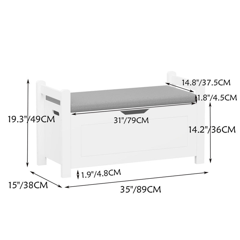 Kids Toy Box Chest with Cushion Seat Bench