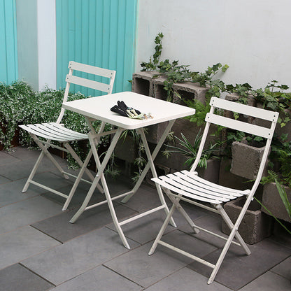 Set of 3 Patio Bistro Foldable Square Table and Chairs