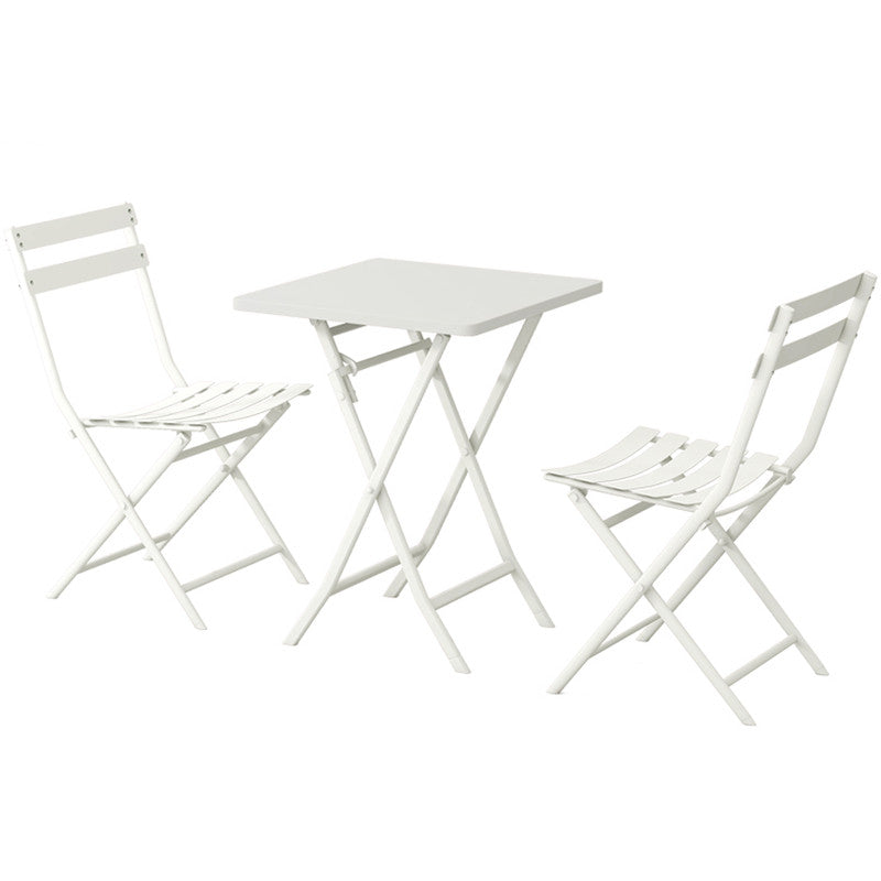 Set of 3 Patio Bistro Foldable Square Table and Chairs