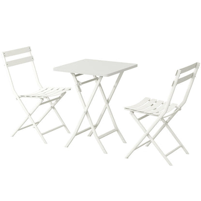 Set of 3 Patio Bistro Foldable Square Table and Chairs