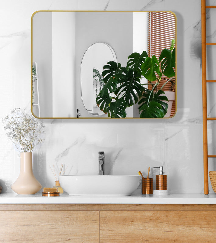 Wall Mirror Black Rectangular Mirror Metal Framed Mirror Vanity Mirror