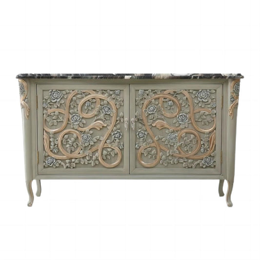 Luxury Furniture Lobby Marble Top Storage Sideboard / Cabinet / Meals Side
