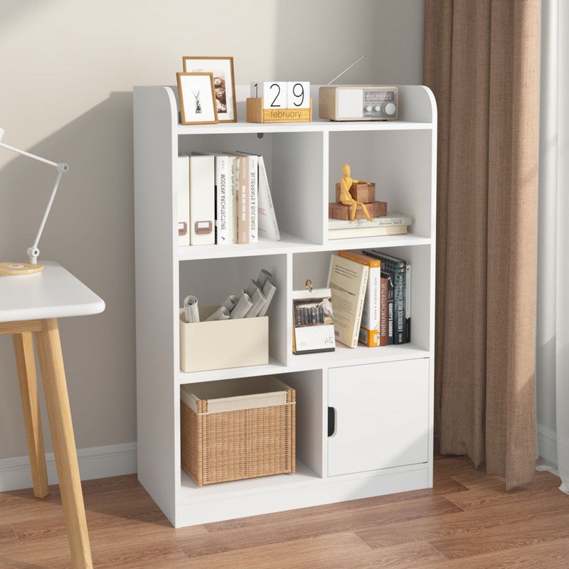 Kids Bookcase with 6 Compartments Freestanding Shelves