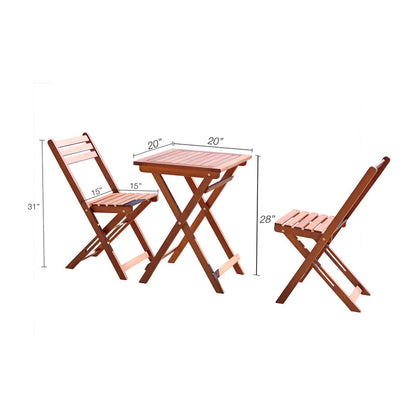 Marco Reddish Brown Balcony Wood Bistro Set