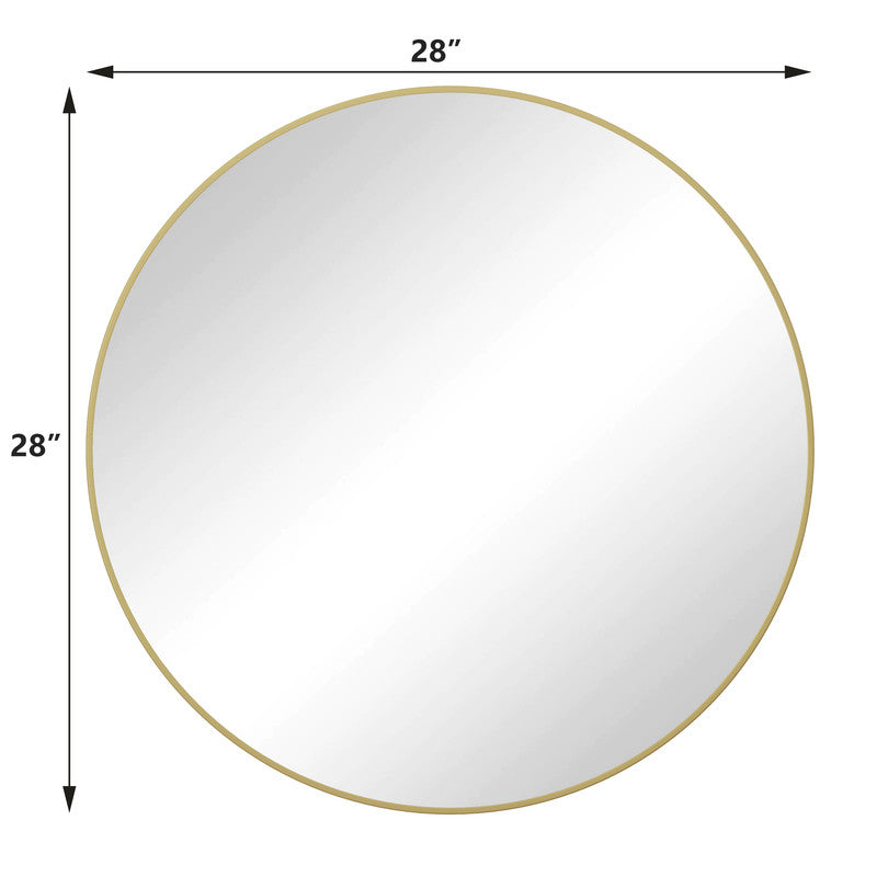 28 Inch Gold Wall Mirror Circular Mirror Metal Framed Mirror