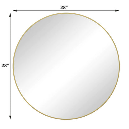 28 Inch Gold Wall Mirror Circular Mirror Metal Framed Mirror