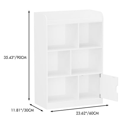 Kids Bookcase with 6 Compartments Freestanding Shelves