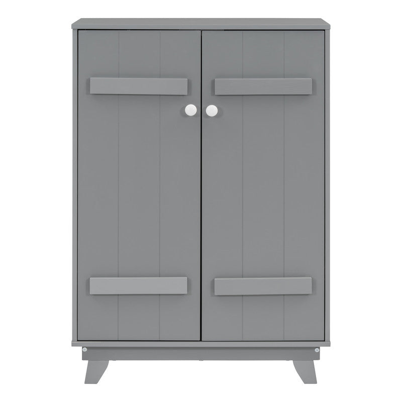 Wooden Wardrobe Cabinet with Hanging Rod, Storage Armoires with Doors