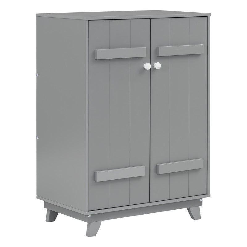 Wooden Wardrobe Cabinet with Hanging Rod, Storage Armoires with Doors