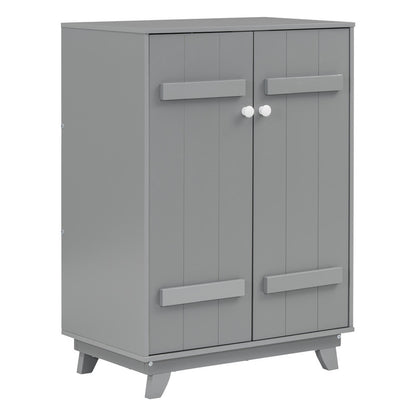 Wooden Wardrobe Cabinet with Hanging Rod, Storage Armoires with Doors