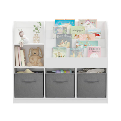 Kids Bookcase with 3 Collapsible Fabric Drawers