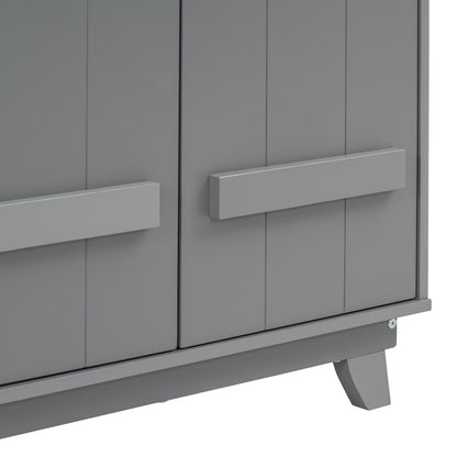 Wooden Wardrobe Cabinet with Hanging Rod, Storage Armoires with Doors