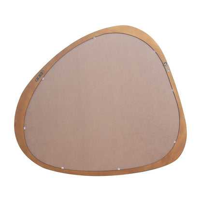 45 Inch Solid Wood Mirror Asymmetrical Wall Mirror Wooden Framed Mirror
