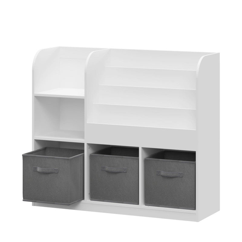 Kids Bookcase with 3 Collapsible Fabric Drawers