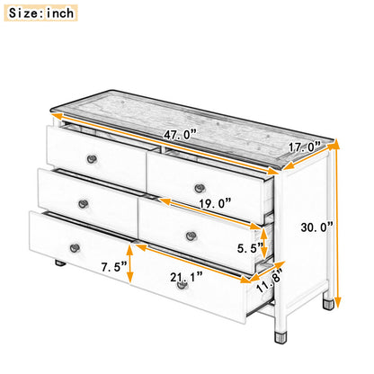 Wooden Storage Dresser with 6 Drawers, Storage Cabinet for Kids Bedroom