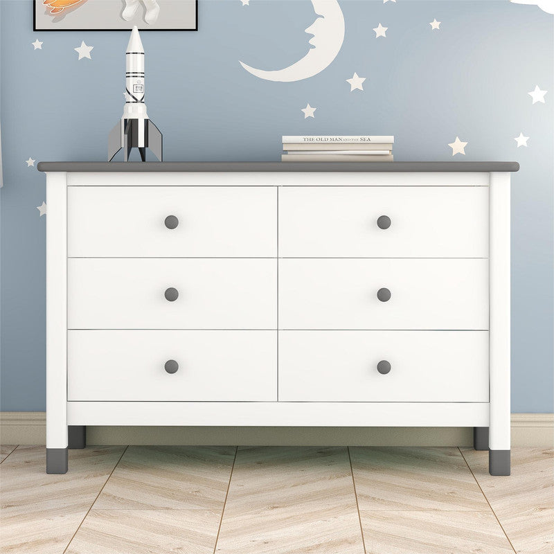 Wooden Storage Dresser with 6 Drawers, Storage Cabinet for Kids Bedroom