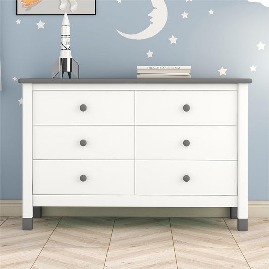 Wooden Storage Dresser with 6 Drawers, Storage Cabinet for Kids Bedroom