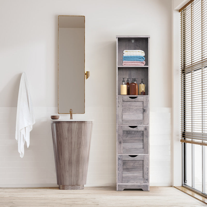 Bathroom Floor Cabinet with 3 Drawers 2 Shelves