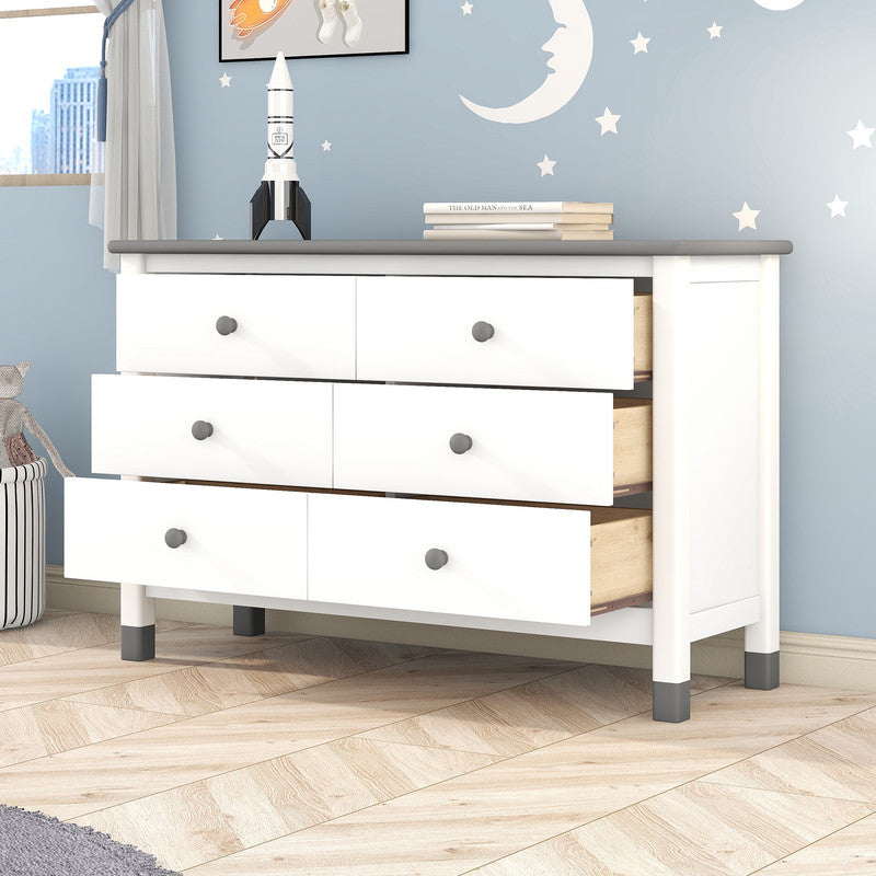 Wooden Storage Dresser with 6 Drawers, Storage Cabinet for Kids Bedroom