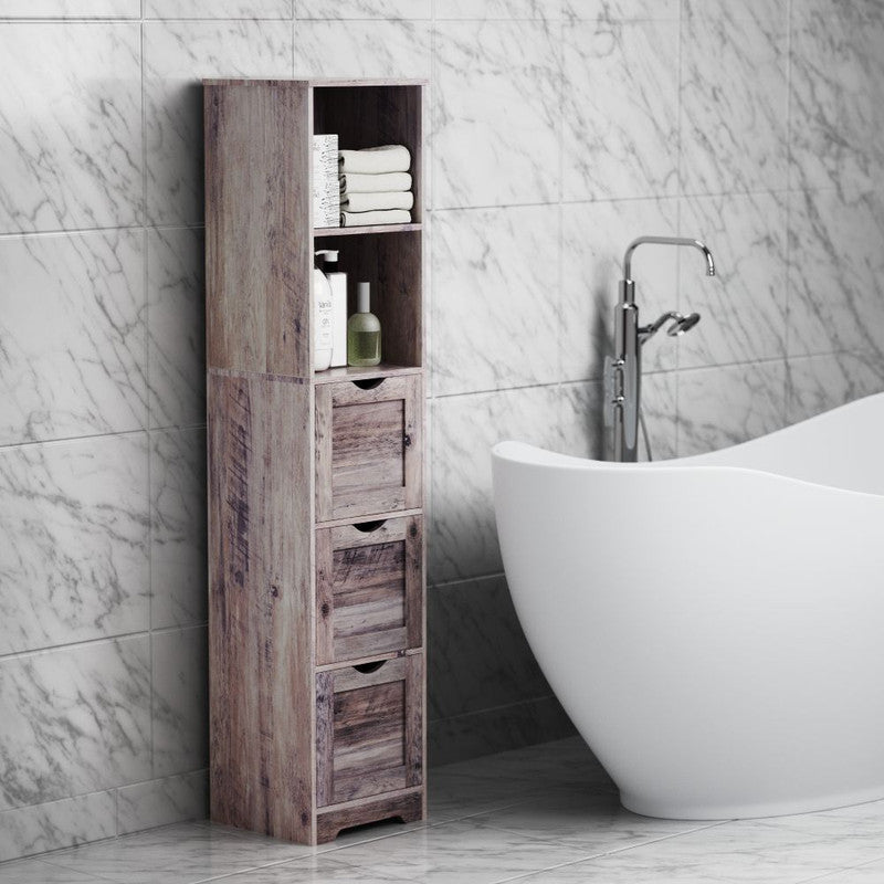 Bathroom Floor Cabinet with 3 Drawers 2 Shelves