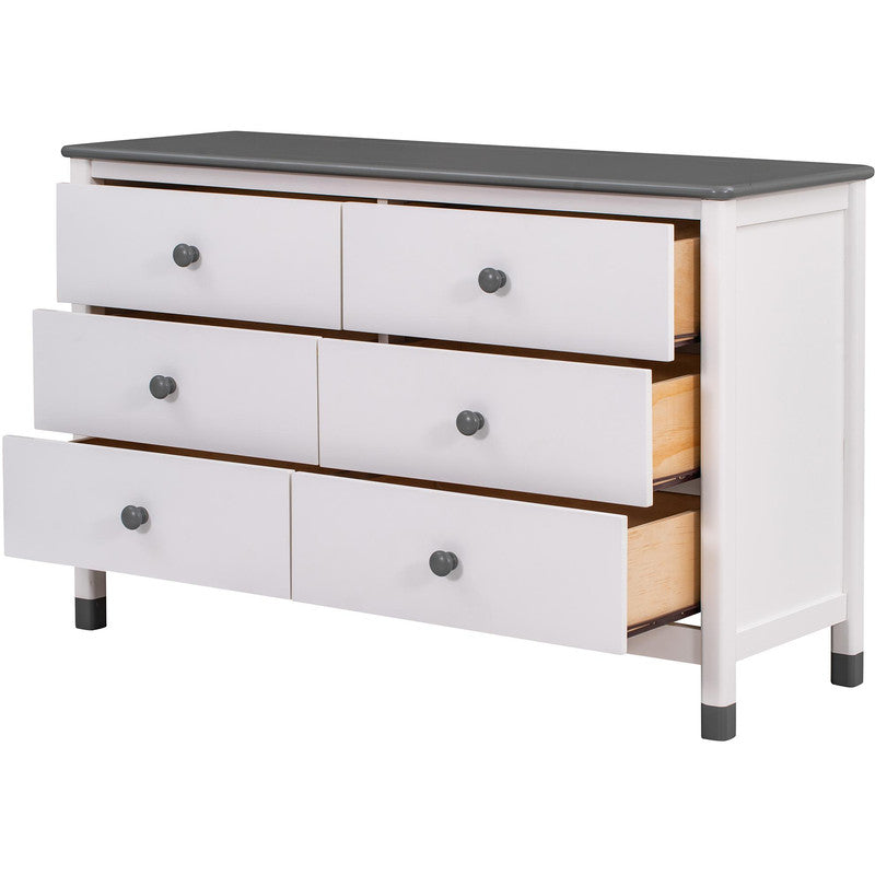 Wooden Storage Dresser with 6 Drawers, Storage Cabinet for Kids Bedroom