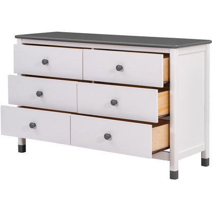 Wooden Storage Dresser with 6 Drawers, Storage Cabinet for Kids Bedroom