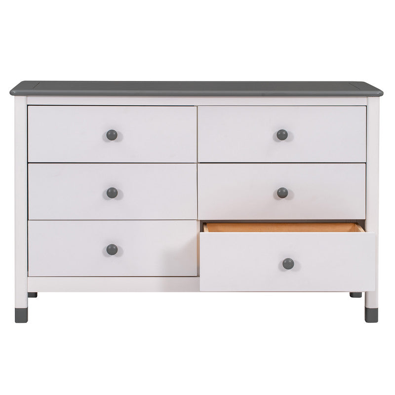 Wooden Storage Dresser with 6 Drawers, Storage Cabinet for Kids Bedroom