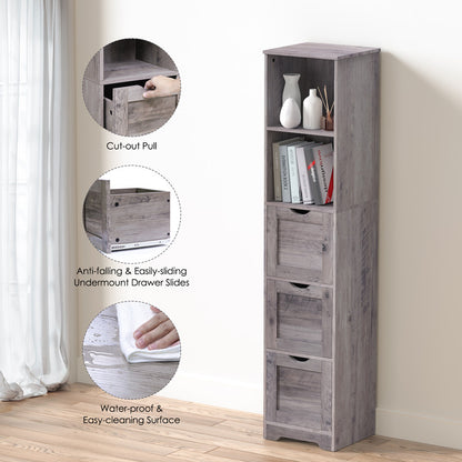 Bathroom Floor Cabinet with 3 Drawers 2 Shelves