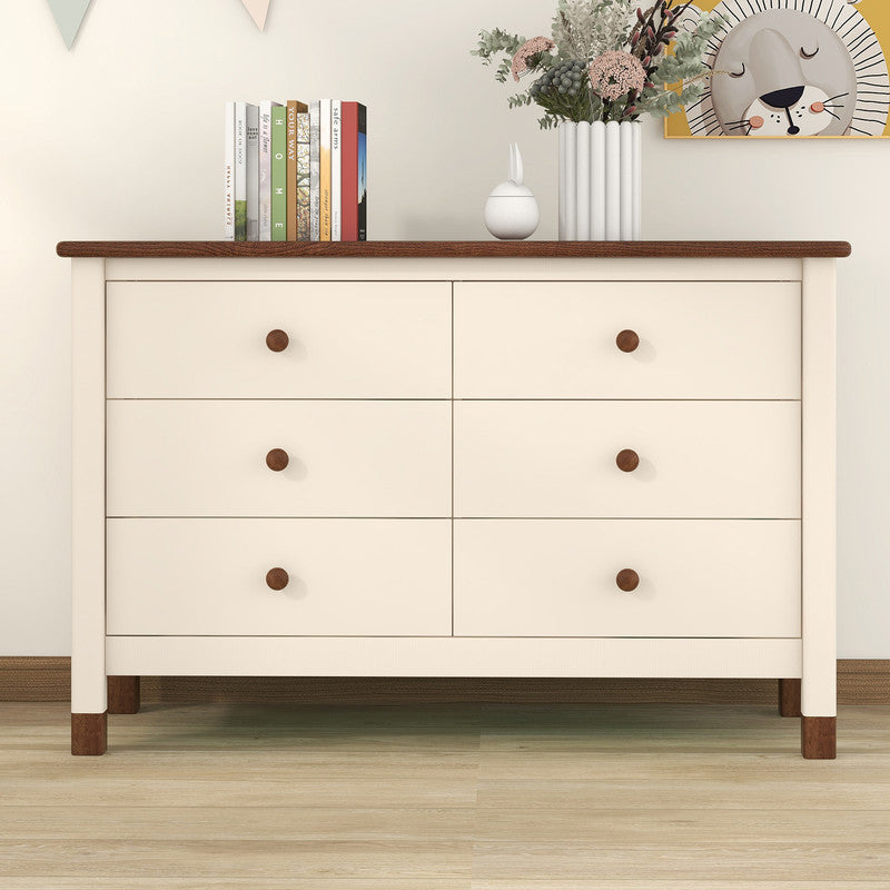 Wooden Storage Dresser with 6 Drawers, Storage Cabinet for Kids Bedroom