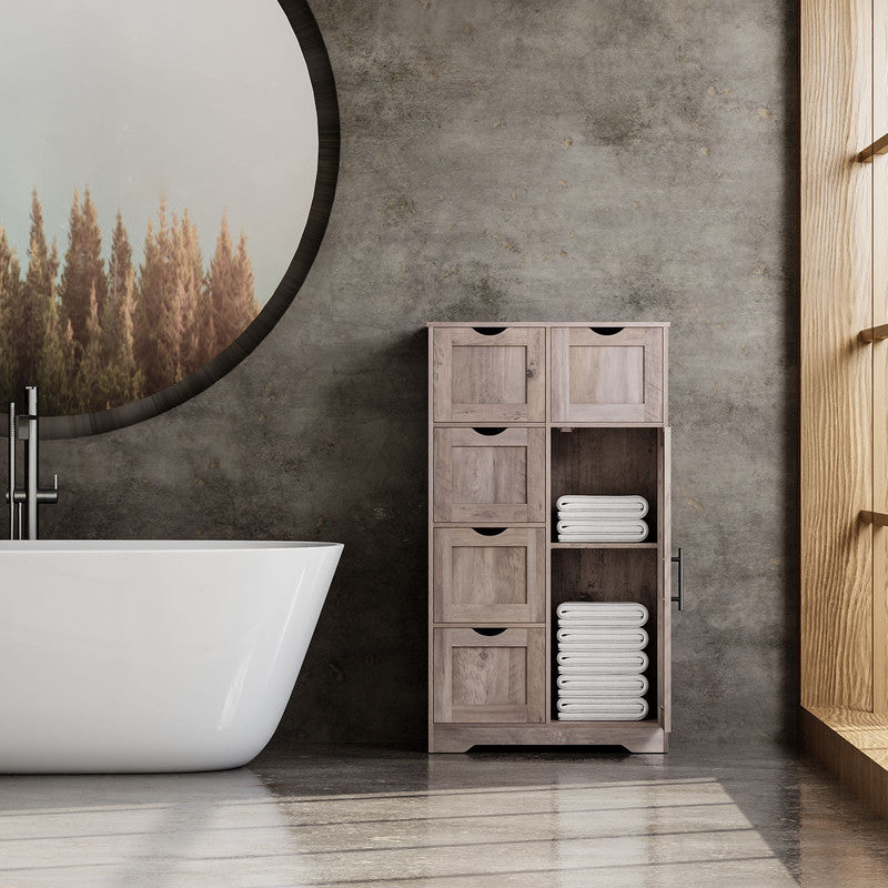 Bathroom Storage Cabinet with Storage 5 Drawers and 1 Door