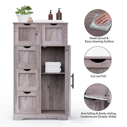 Bathroom Storage Cabinet with Storage 5 Drawers and 1 Door