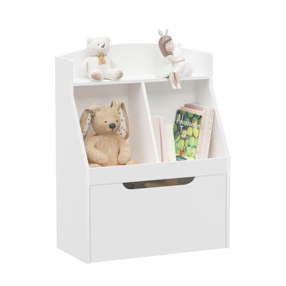 Kids Wooden Bookcase with Drawer and Wheels Children's Book Display
