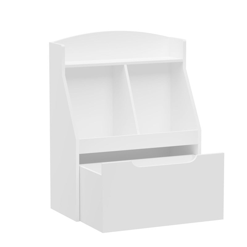 Kids Wooden Bookcase with Drawer and Wheels Children's Book Display
