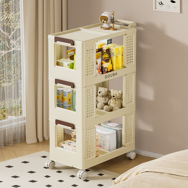 3-Tier Kitchen Storage Cart Multifunction Utility Rolling Storage Organizer