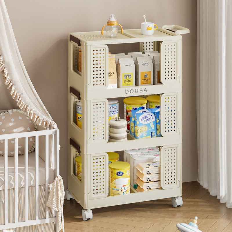 3-Tier Kitchen Storage Cart Multifunction Utility Rolling Storage Organizer