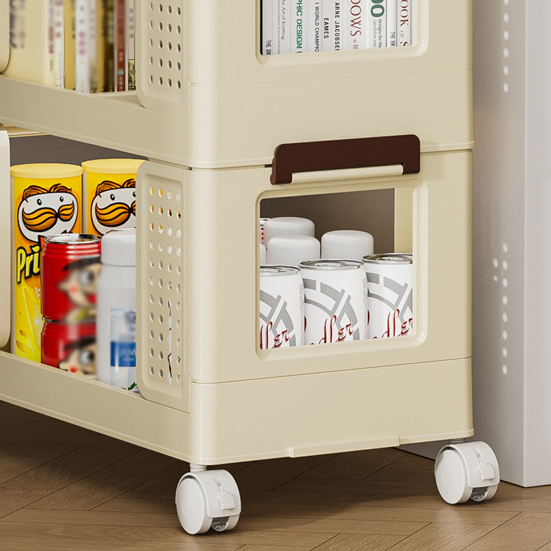 3-Tier Kitchen Storage Cart Multifunction Utility Rolling Storage Organizer