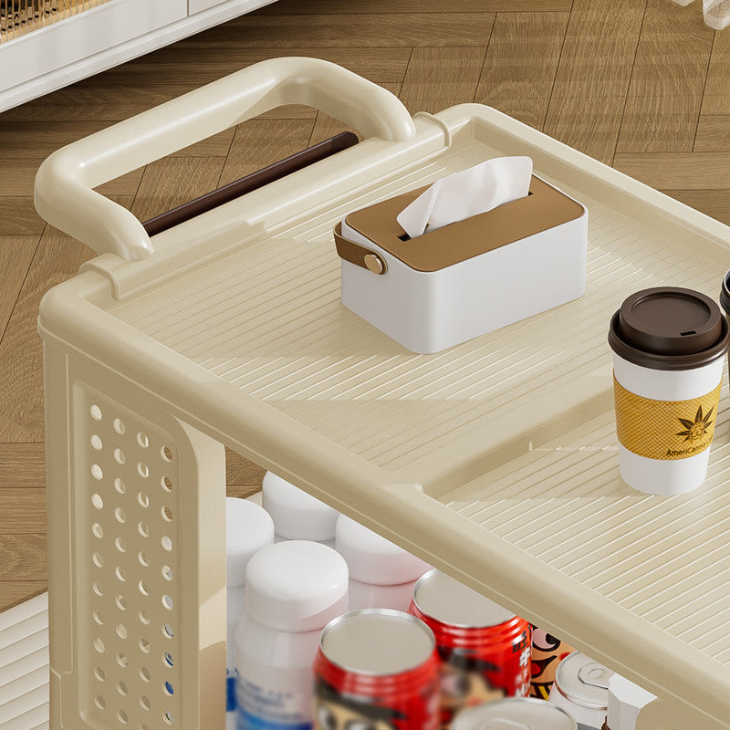 3-Tier Kitchen Storage Cart Multifunction Utility Rolling Storage Organizer