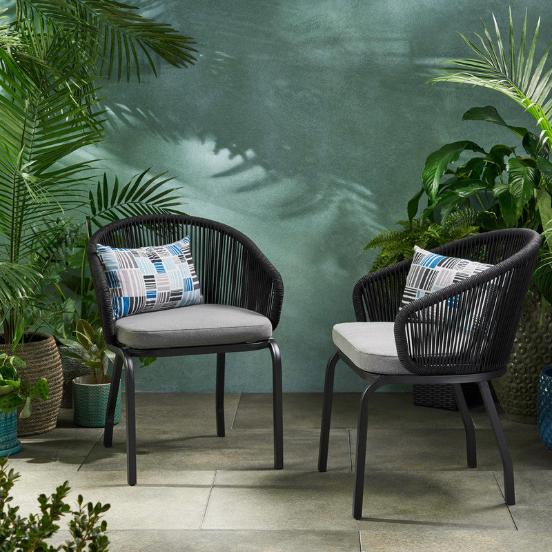 Set of 2 Woven Rope Outdoor Chair