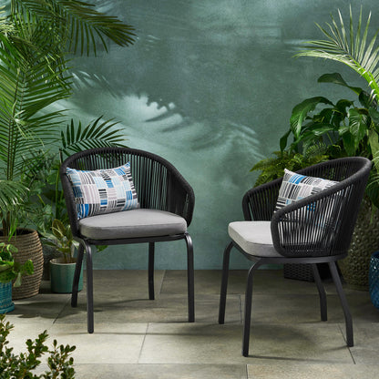 Set of 2 Woven Rope Outdoor Chair
