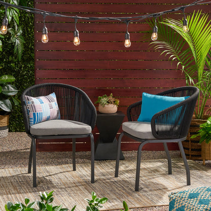 Set of 2 Woven Rope Outdoor Chair
