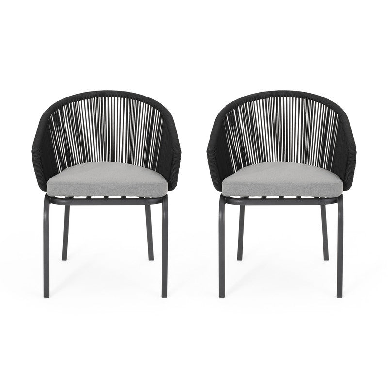 Set of 2 Woven Rope Outdoor Chair