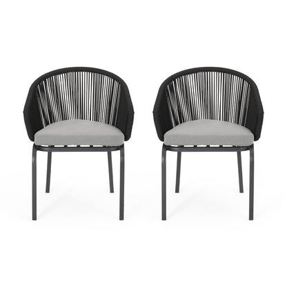 Set of 2 Woven Rope Outdoor Chair