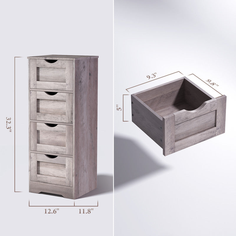 Floor Cabinet Wooden Storage Cabinet with 4 Drawers