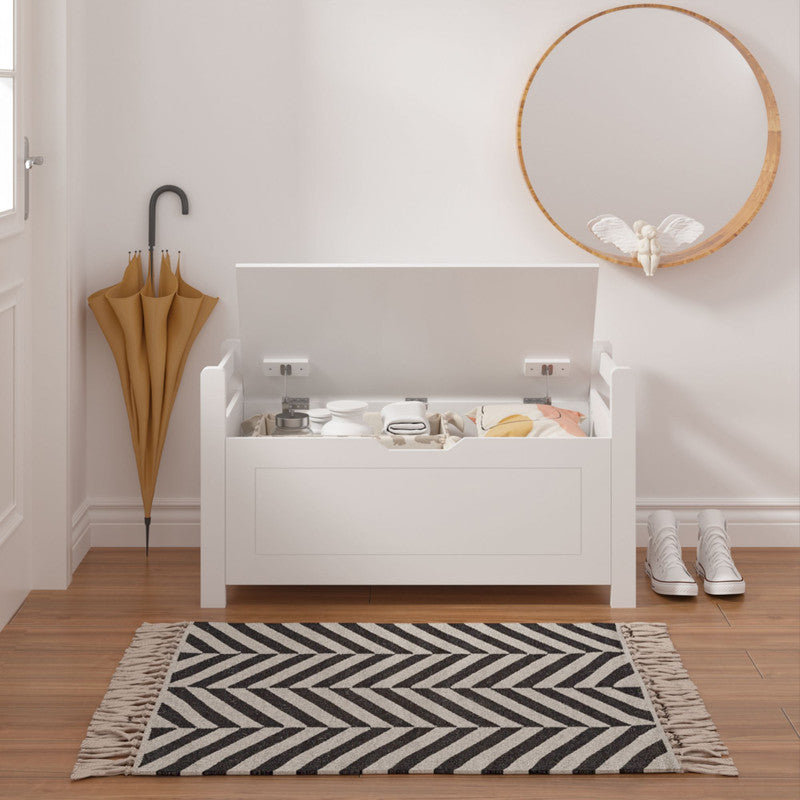 Kids Toy Box Chest White Rubber Wood Toy Box