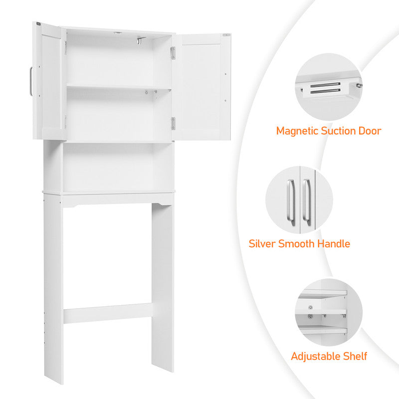 Free Standing Toilet Storage Cabinet with Barn Doors , Adjustable Bottom Bar