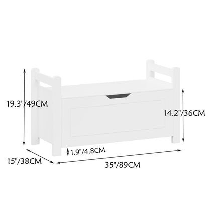 Kids Toy Box Chest White Rubber Wood Toy Box