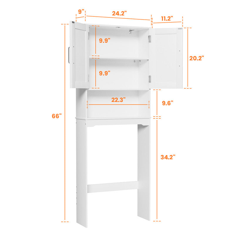 Free Standing Toilet Storage Cabinet with Barn Doors , Adjustable Bottom Bar