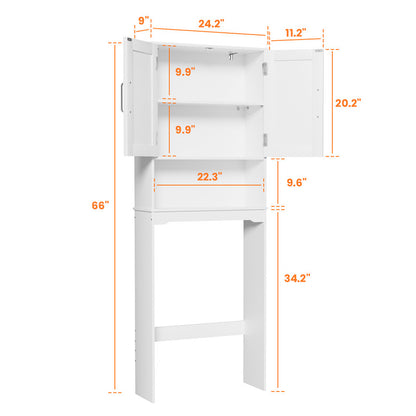 Free Standing Toilet Storage Cabinet with Barn Doors , Adjustable Bottom Bar