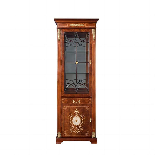 Household High Grade Solid Wood Wooden Free Stand Glass Display Cabinet
