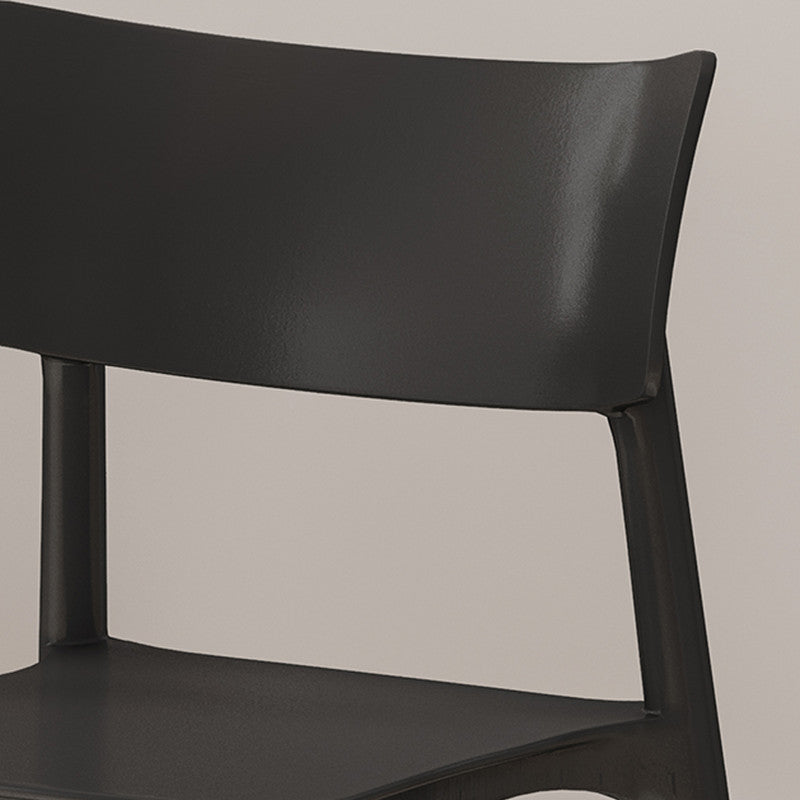 [Ship to Canada Only] Plastic Dining Chair Black (Set of 2)